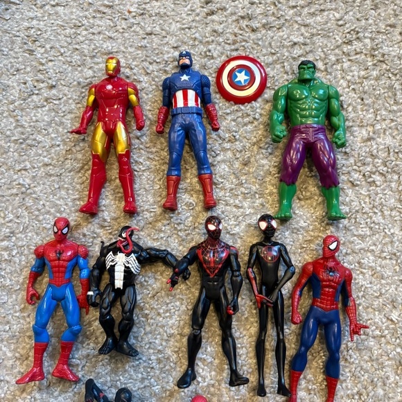 Spider-Man Spin Captain America Hulk Toy Bundle Superhero Action Figure Set - Picture 3 of 5